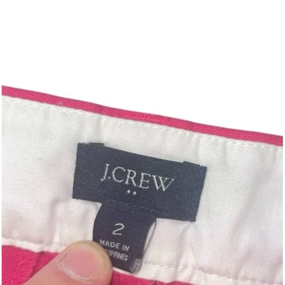 J CREW Women's Size 2 Scallop-Hem Shorts in Begonia Pink Linen Cotton Blend - Picture 6 of 9